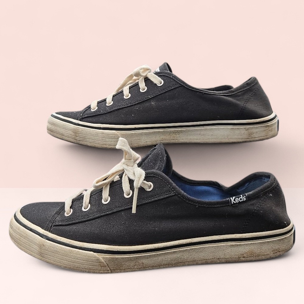 VTG Keds Women Size 10 Canvas Sneakers Blue Lace Up Low Top Casual 2014 Shoes